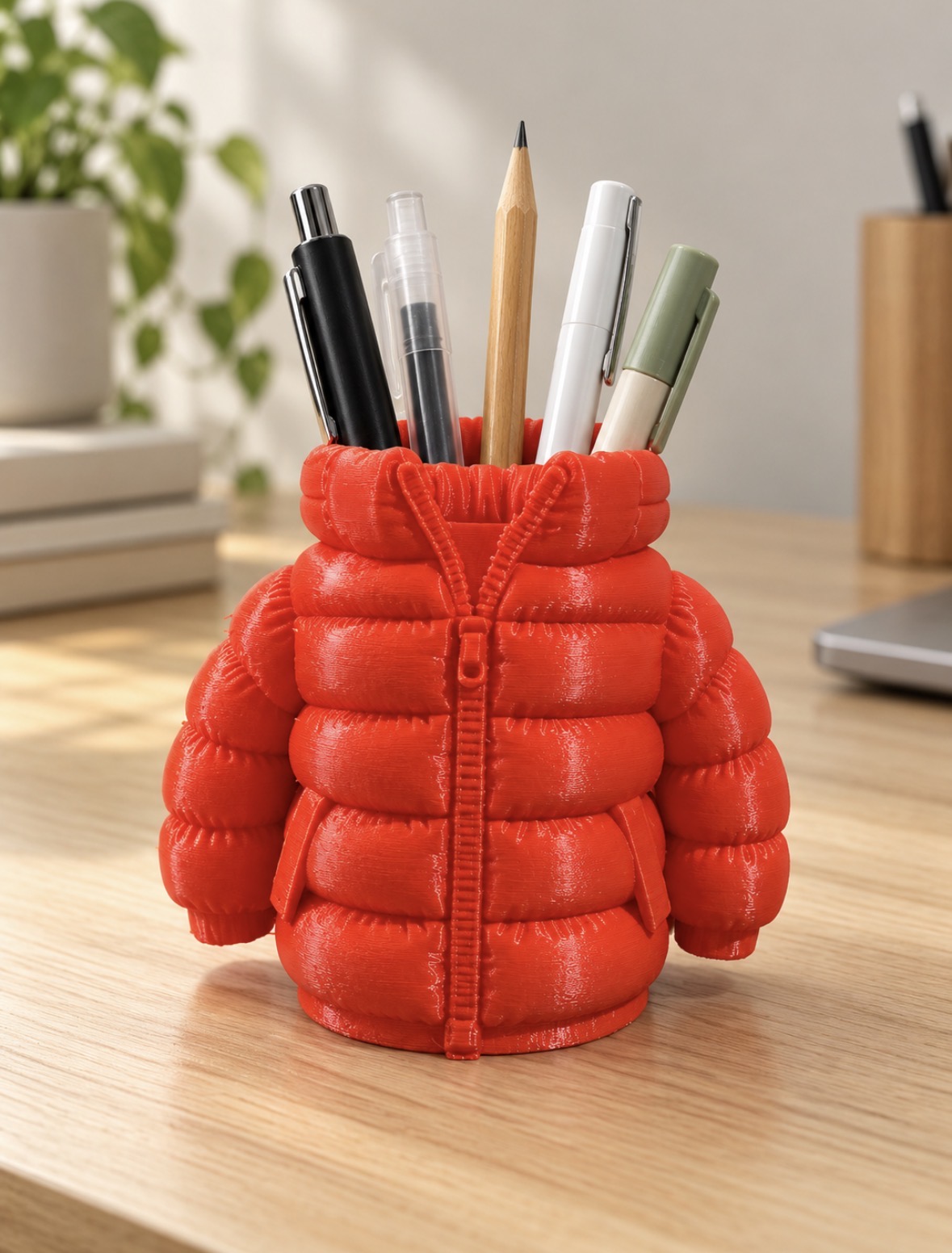 Puffer Jacket Pen Holder